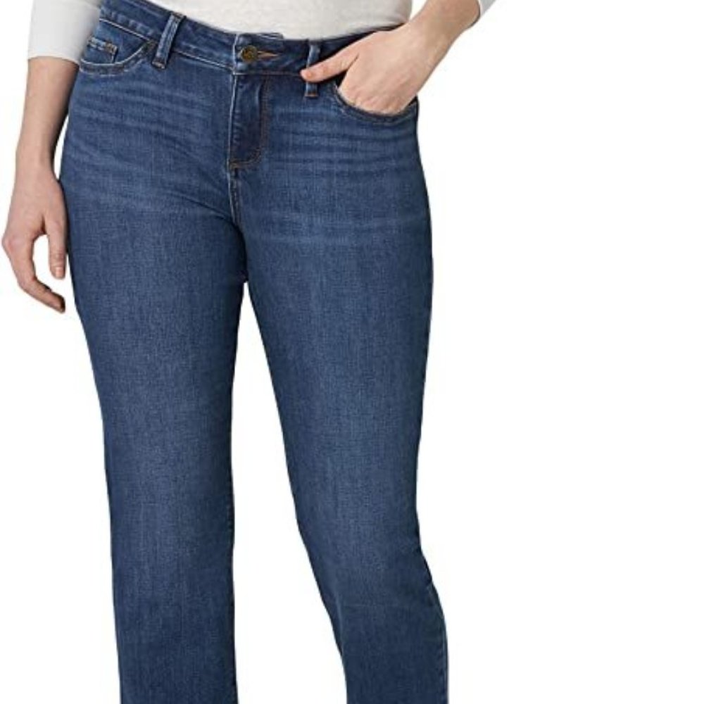 Lee Women's Secretly Shapes Straight Leg Jean, Lagoon Blue